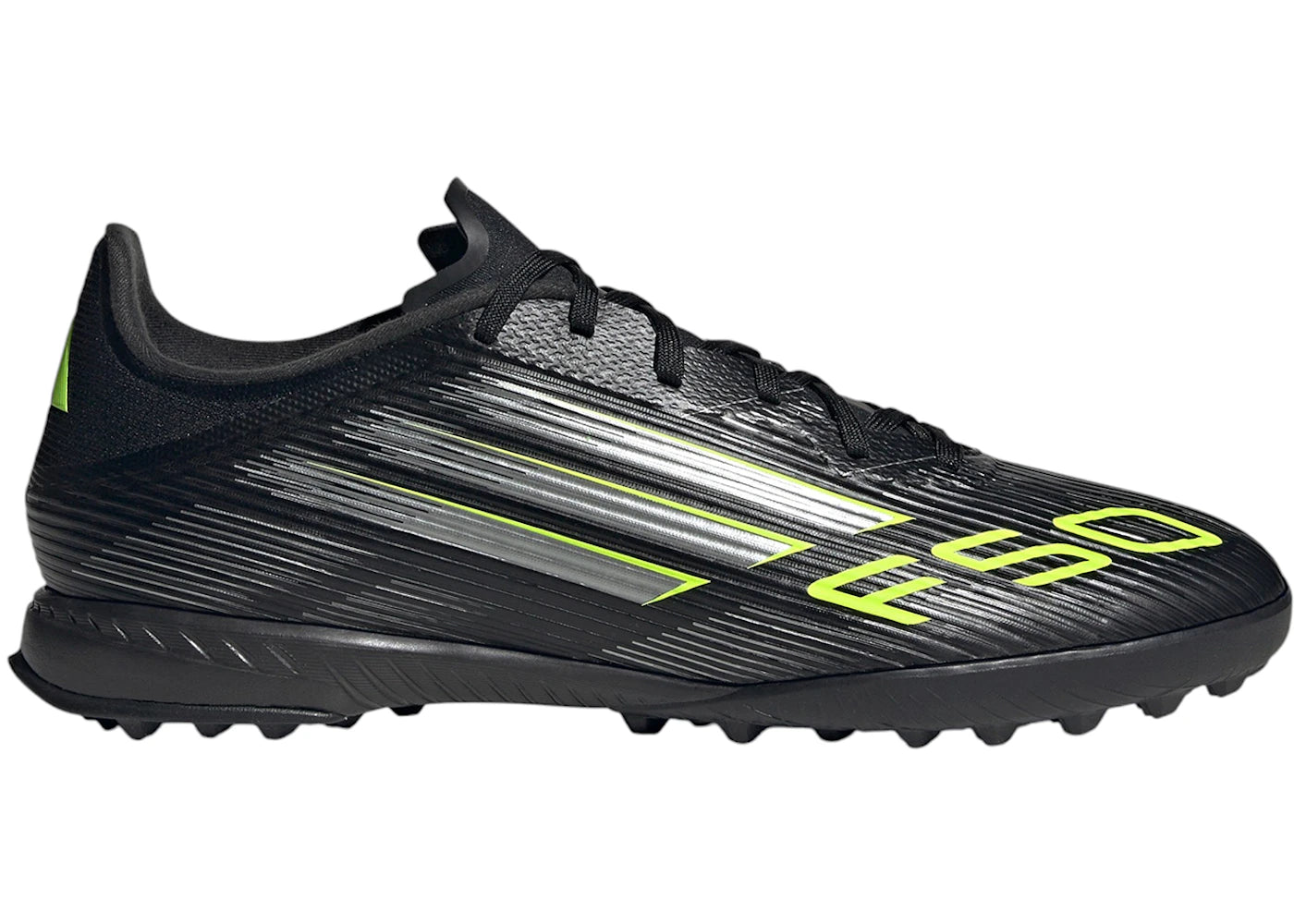 adidas F50 League Turf Core Black Iron Metallic Lucid Lemon