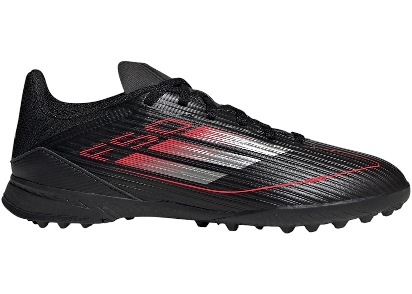adidas F50 League Turf Core Black Iron Metallic Lucid Red (Kids)