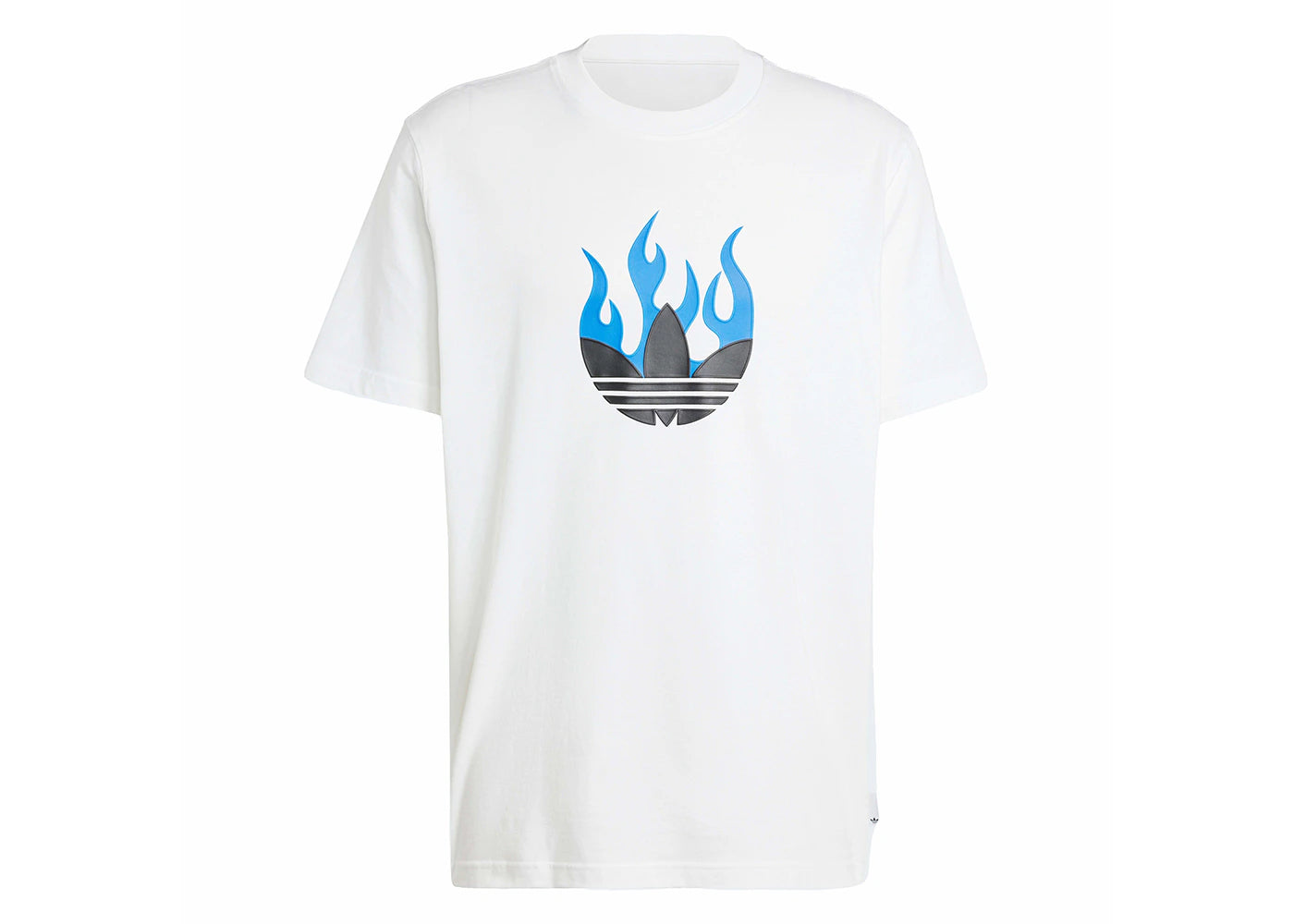 adidas Flames Logo Tee White