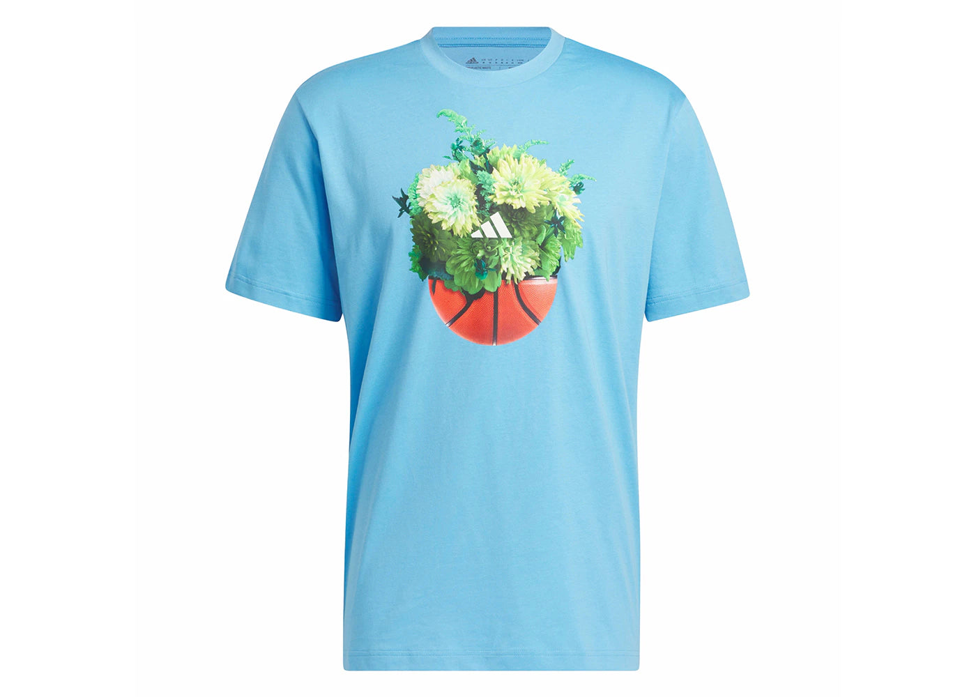adidas Floral Hoops Graphic Tee Semi Blue Burst