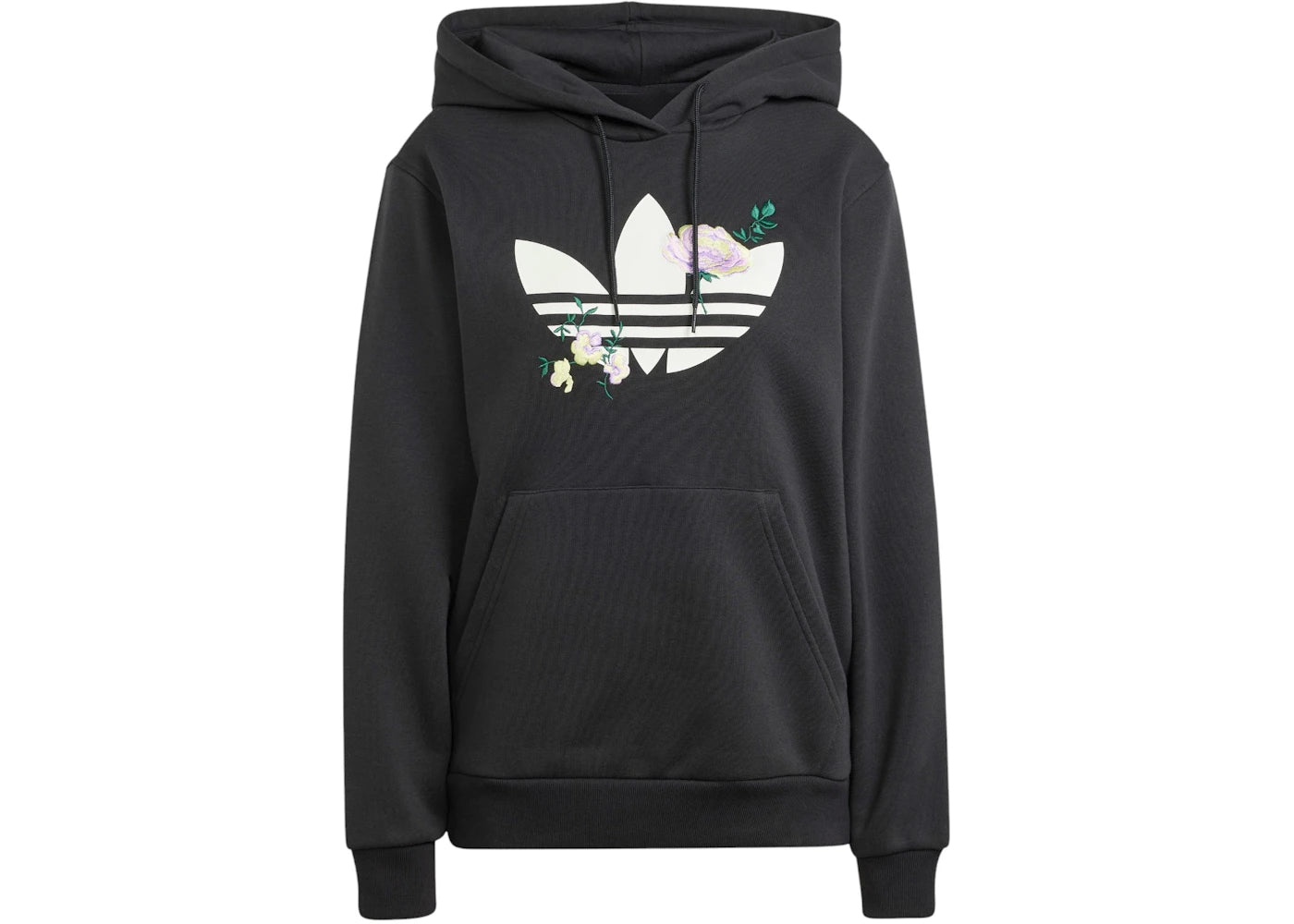adidas Flower Embroidery Hoodie Black