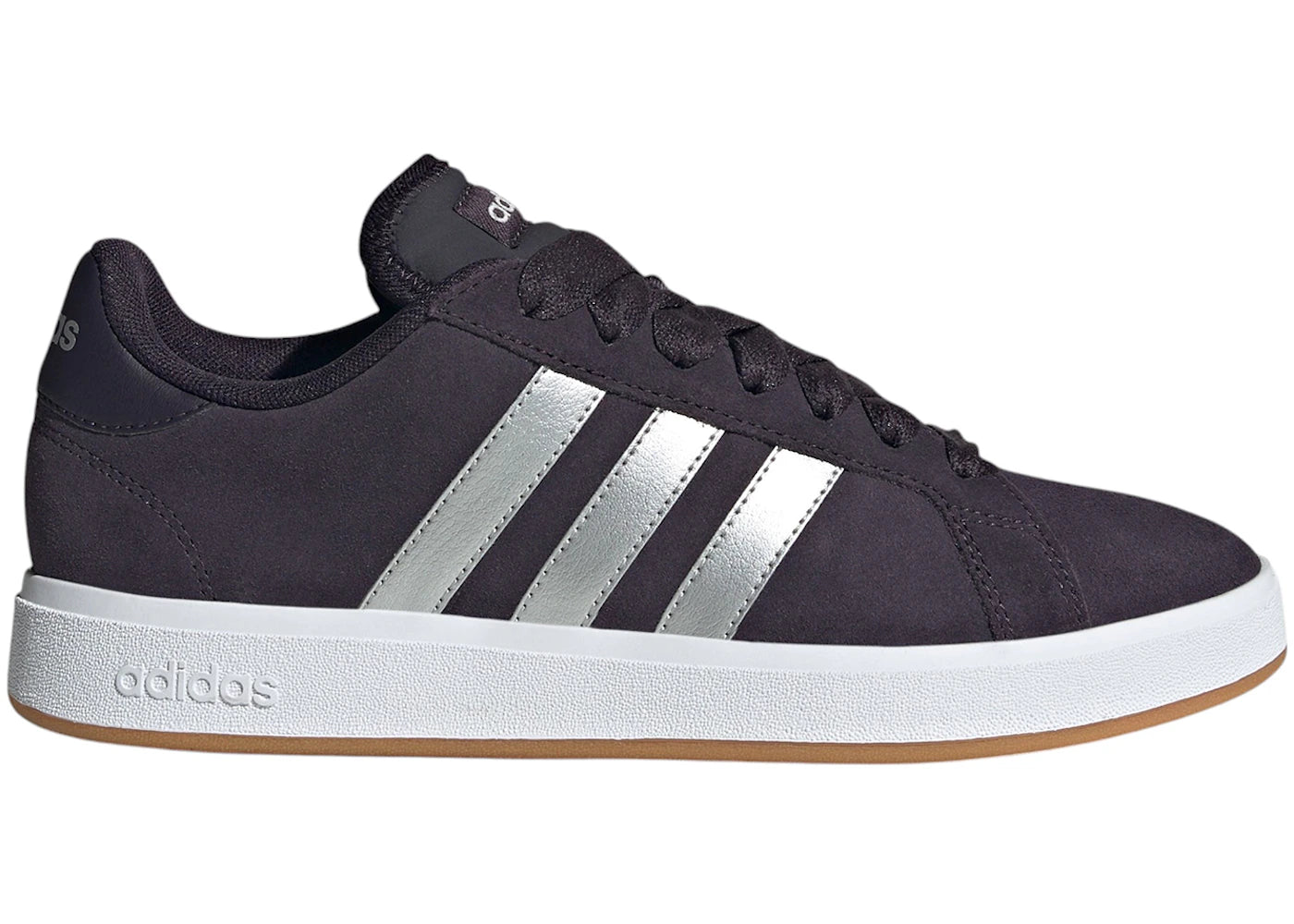 adidas Grand Court Base 00s Black Matte Silver Cloud White (Women's)