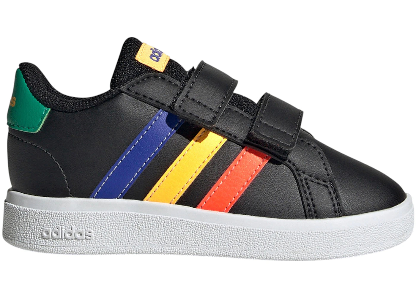 adidas Grand Court Lifestyle Hook And Loop Core Black Lucid Blue Court Green (TD)