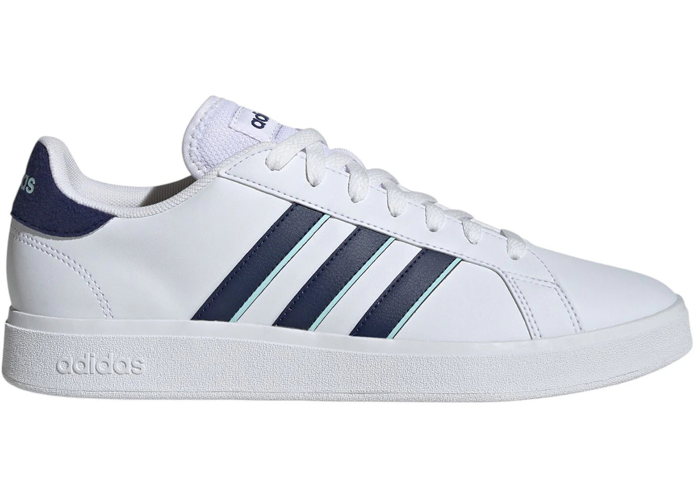 adidas Grand Court TD Cloud White Dark Blue Semi Flash Aqua