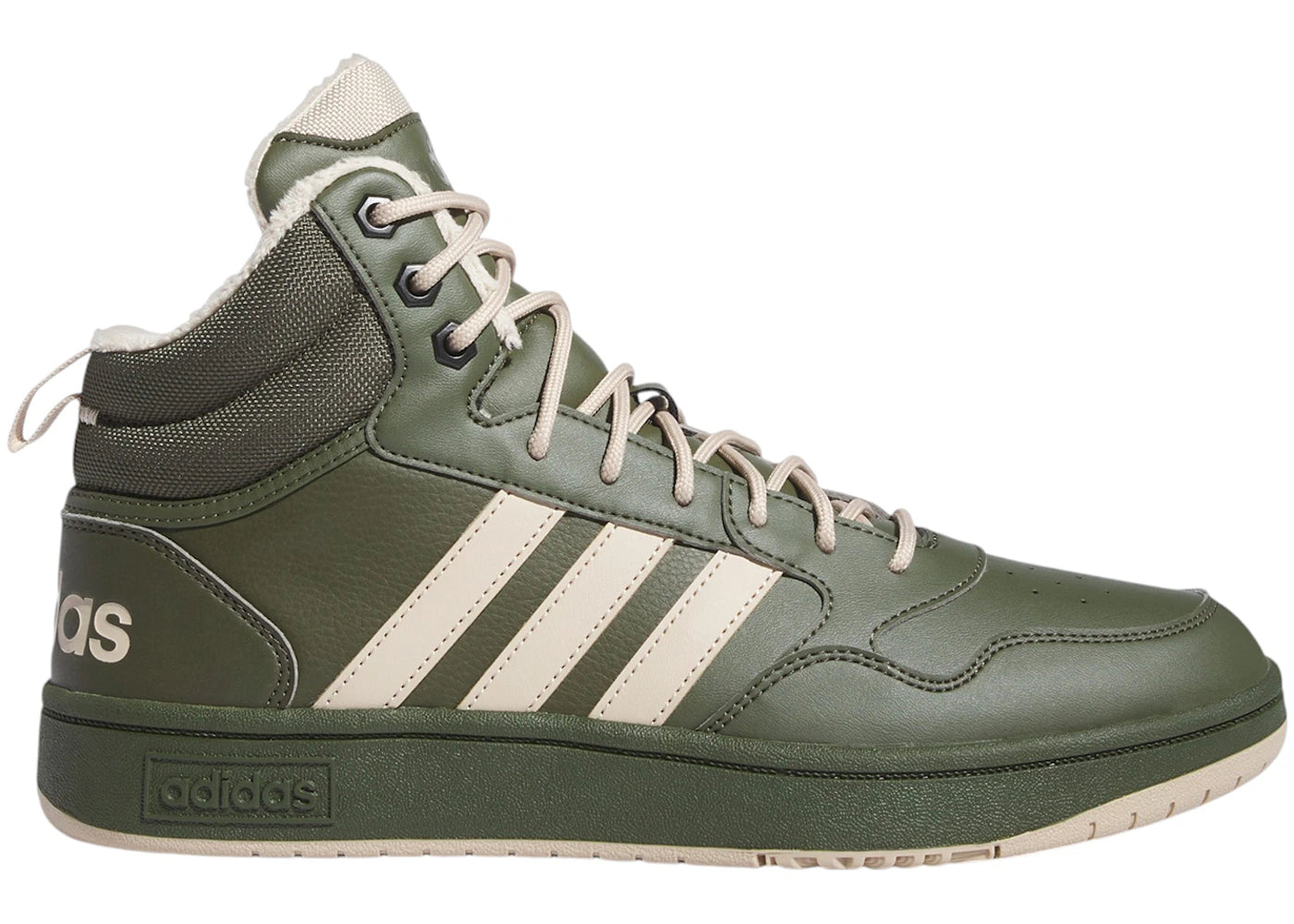 adidas Hoops 3.0 Mid Winterized Classic Fur Lining Night Cargo Clay Brown Core Black