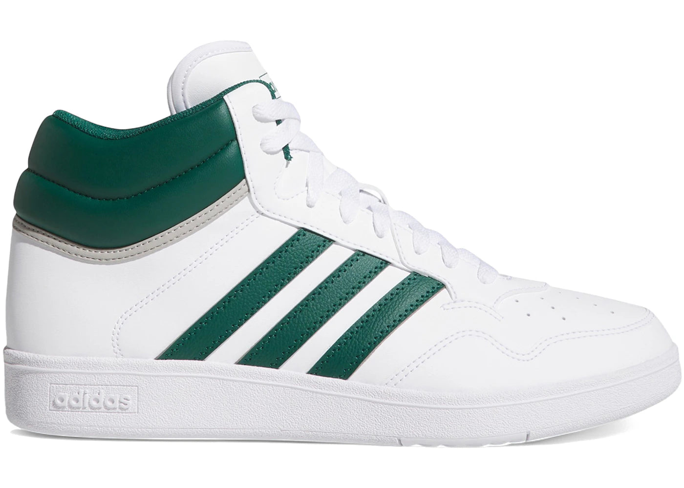 adidas Hoops 4.0 Mid Cloud White Collegiate Green Grey Two