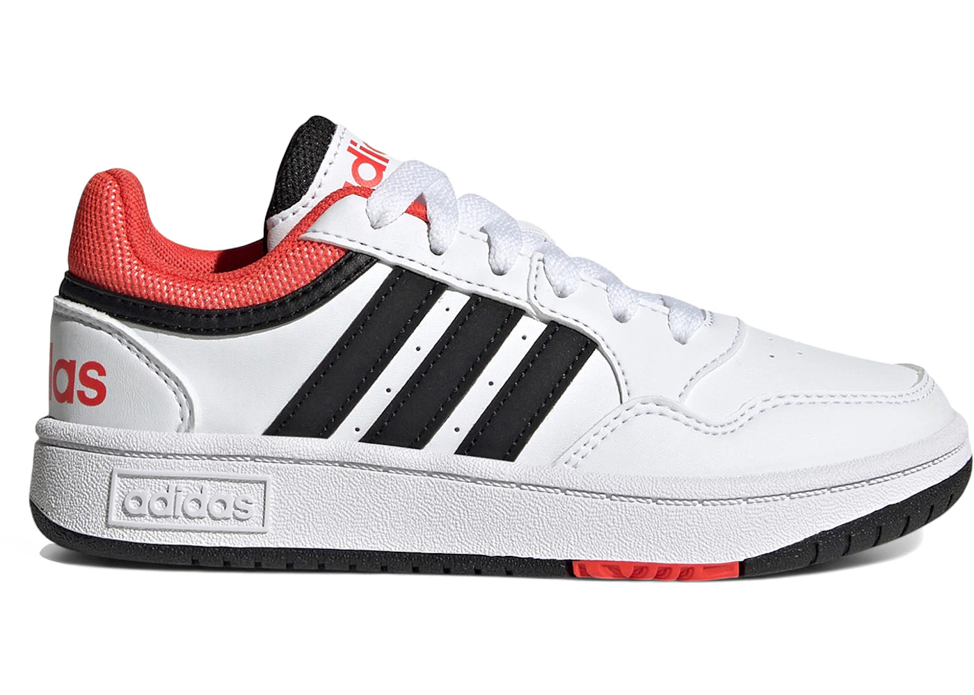 adidas Hoops White Black Bright Red (GS)