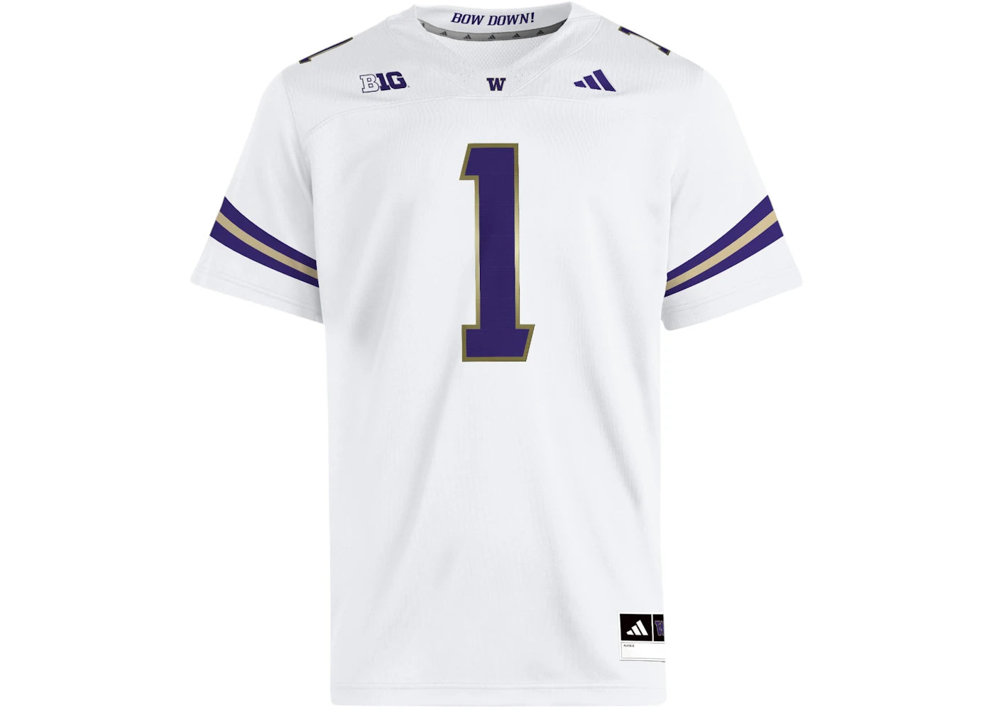 adidas Huskies Premier Away Jersey Washington White Team College Purple Team Sand