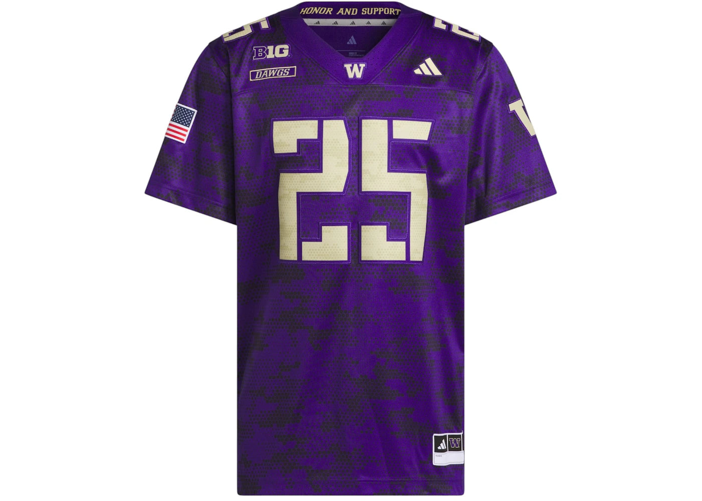 adidas Huskies Premier Honor And Support Jersey Washington Team College Purple Team Sand