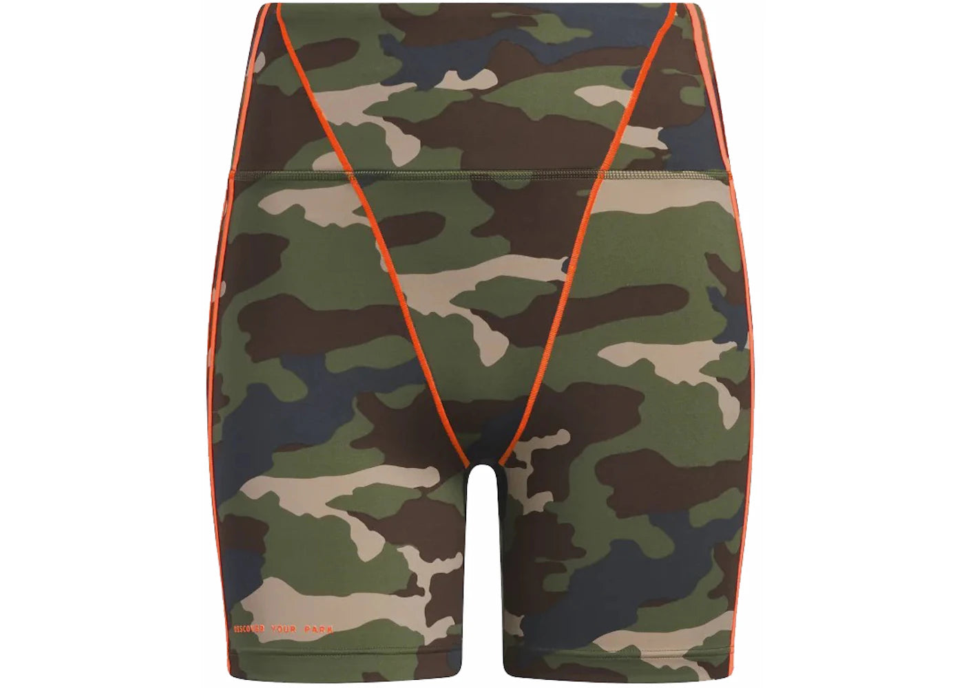 adidas Ivy Park Bike Shorts 9-Inch AOP Camo/Solar Orange