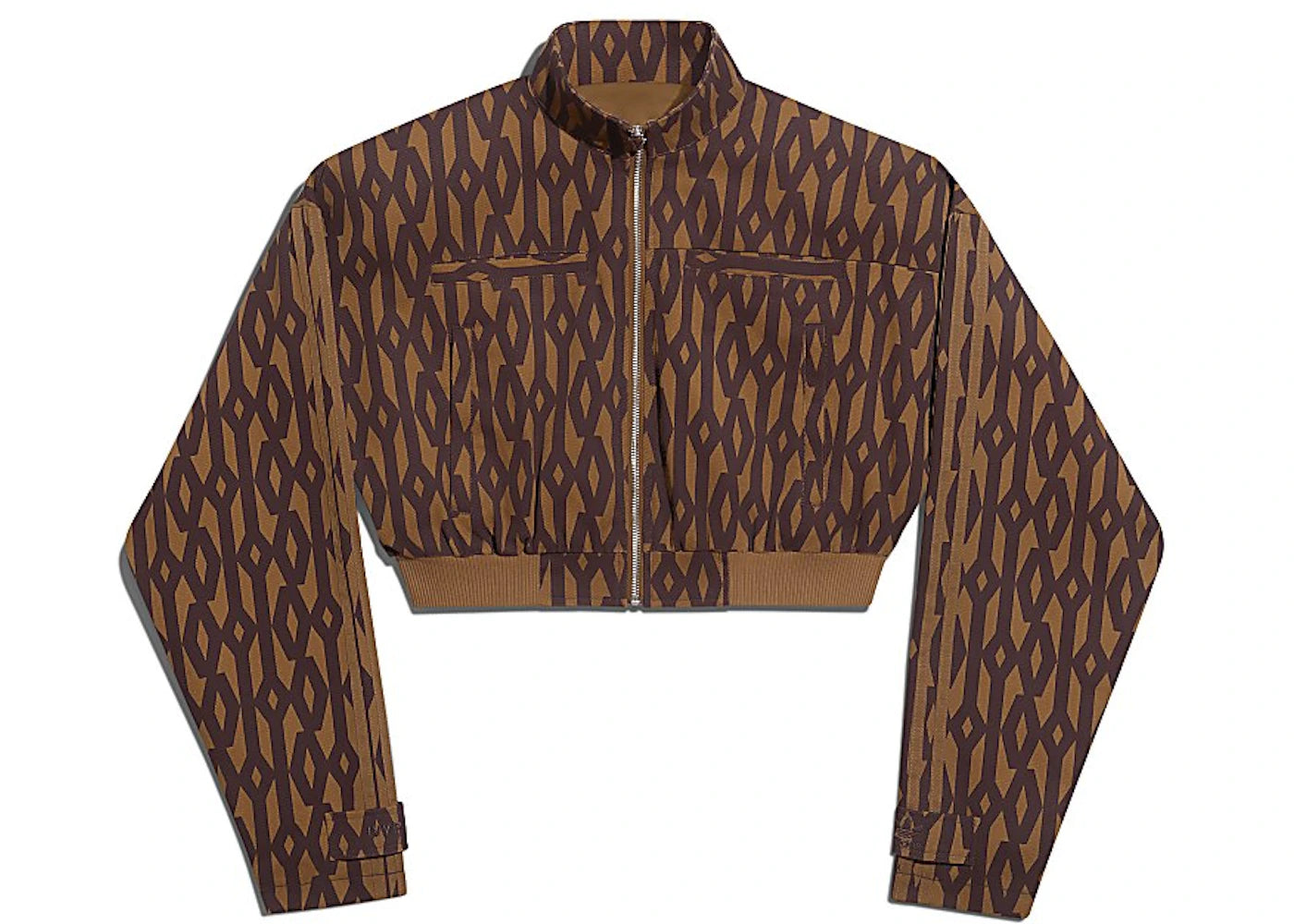 adidas Ivy Park Crop Monogram Track Jacket (Plus Size) Wild Brown/Night Red