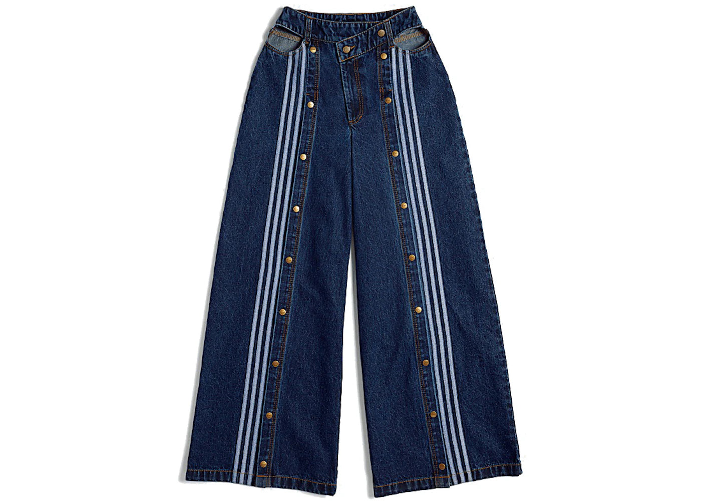 adidas Ivy Park Denim Wide-Leg Snap Pants (Plus Size) Dark Denim