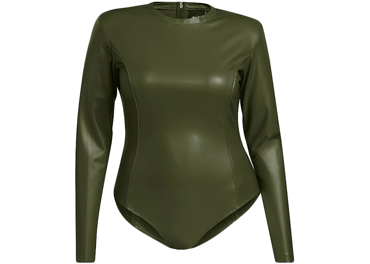adidas Ivy Park Halls of Ivy Faux Leather Bodysuit (Plus Size) Wild Pine