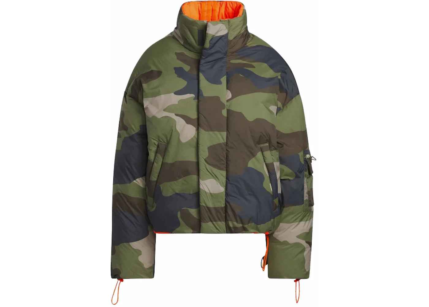 adidas Ivy Park Light Nylon Puffer Jacket (All Gender) Camo Print/Solar Orange