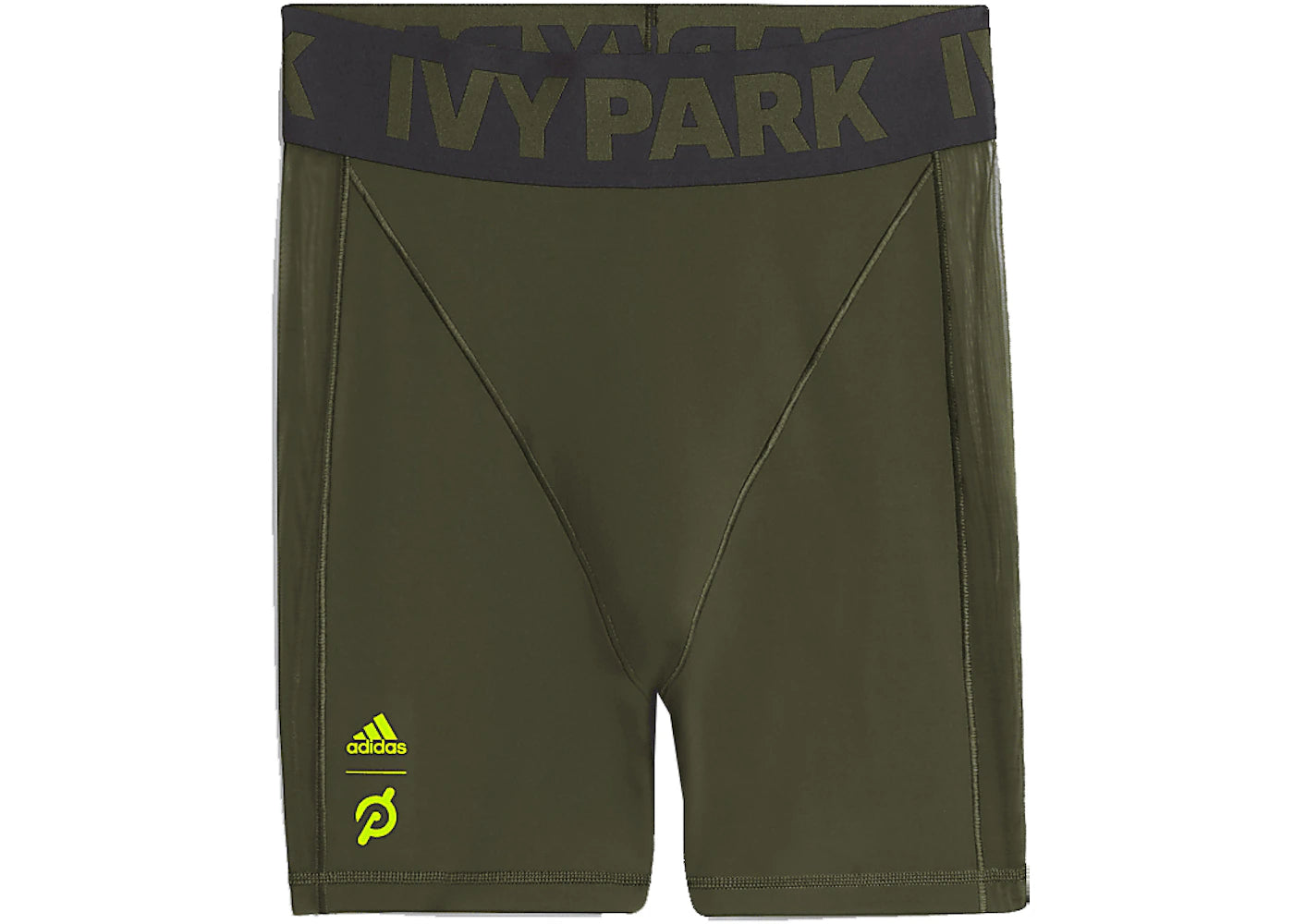 adidas Ivy Park x Peloton Cycling Shorts Focus Olive/Black/Shock Lime