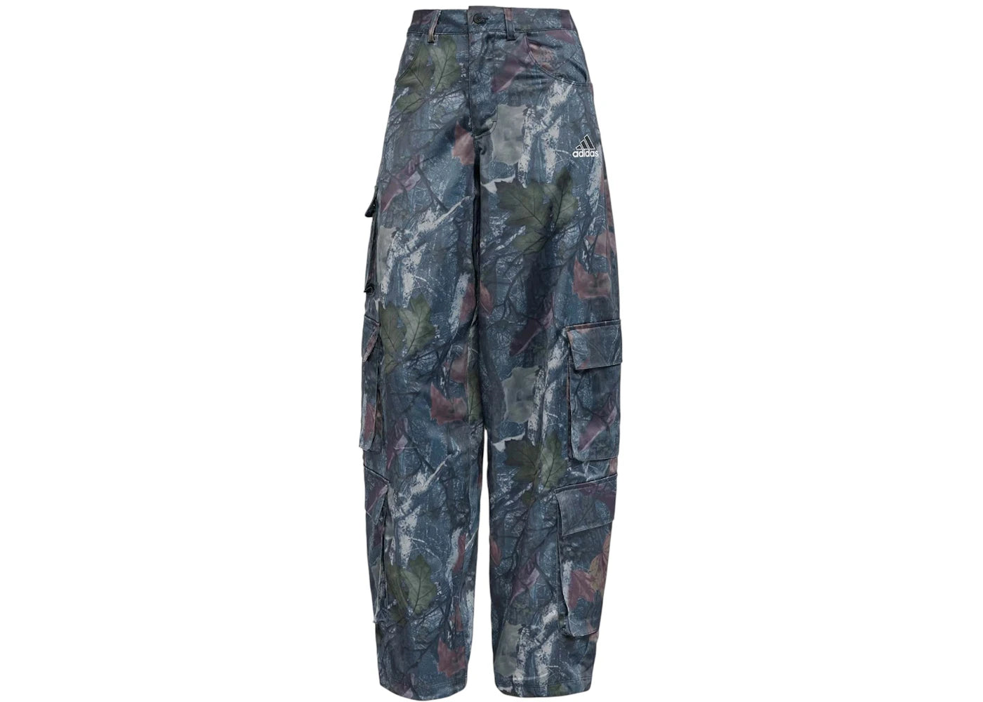 adidas Leaf Cargo Print Satin Pants Multicolor Camo