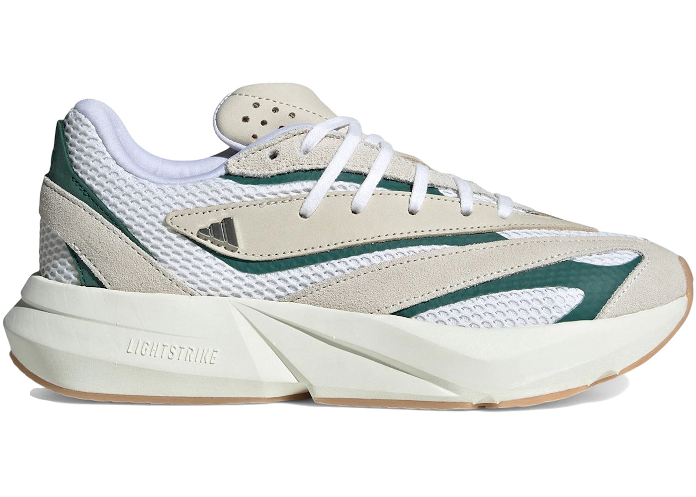 adidas Lightstride Off White Silver Metallic Collegiate Green (Women's)