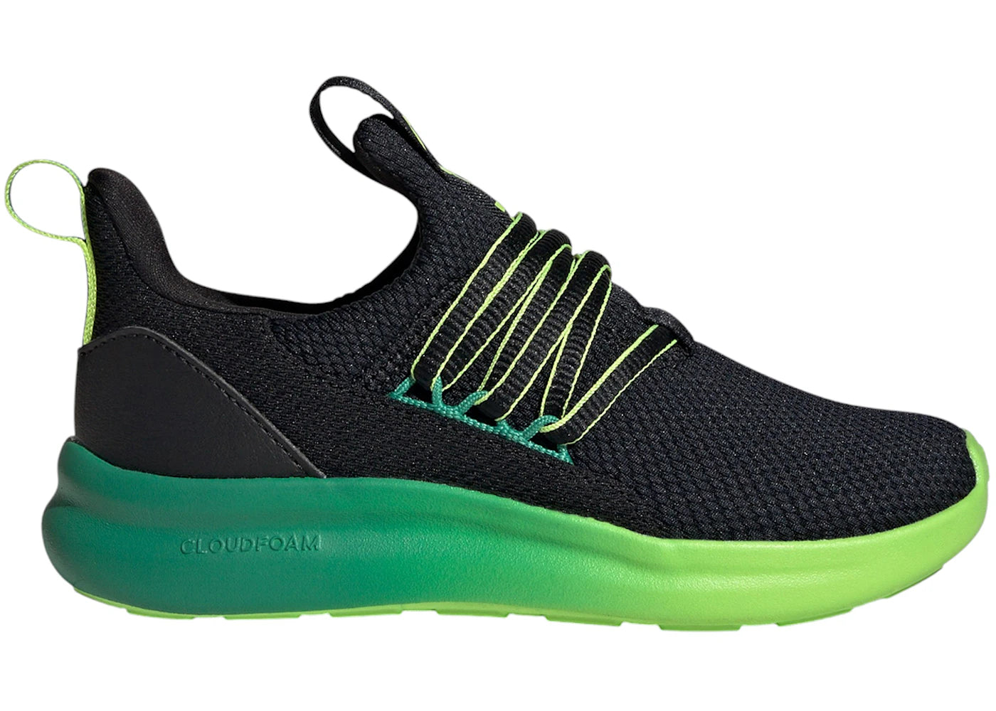 adidas Lite Racer Adapt 7.0 Core Black Semi Court Green Solar Slime (GS)