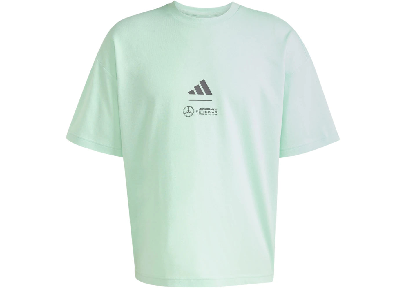 adidas Mercedes Amg Petronas Formula Team Premium Woven T-Shirt Frozen Green/Grey Strata