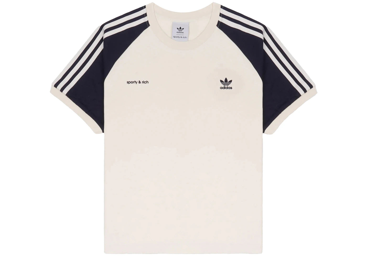 adidas Originals x Sporty & Rich Ringer Tee Cream/Navy