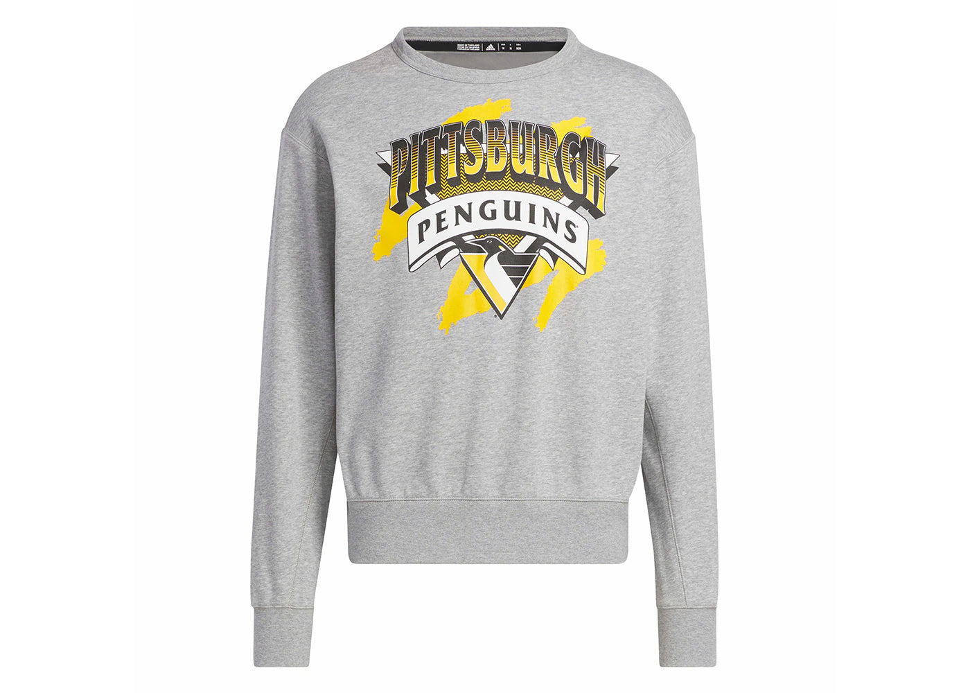 adidas Penguins Vintage Crew Sweatshirt Medium Grey Heather/White/Multi