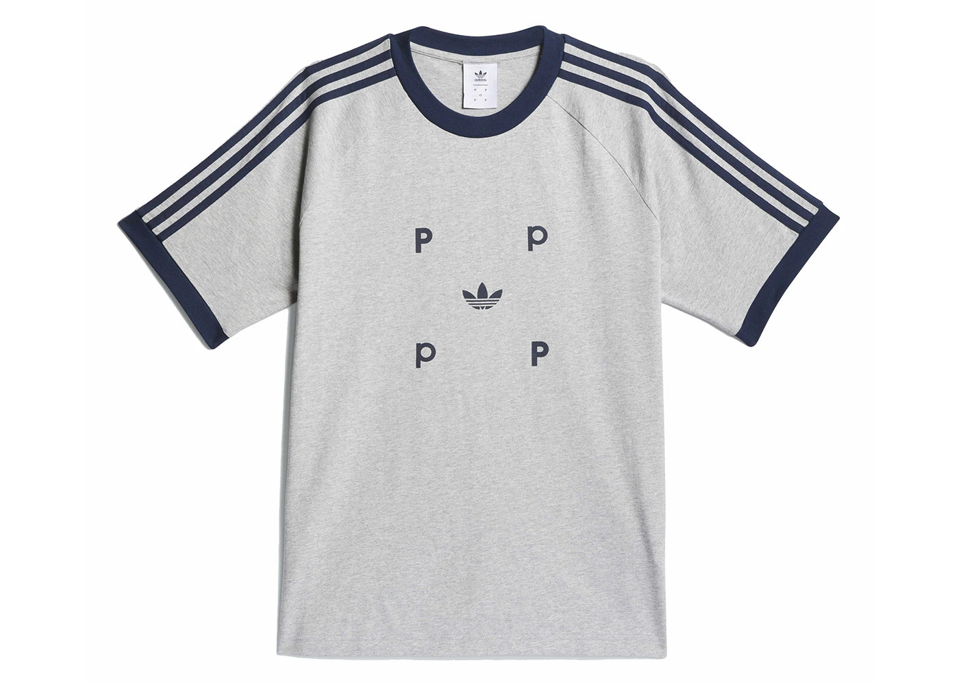 adidas Pop Classic Tee Medium Grey Heather/Collegiate Navy
