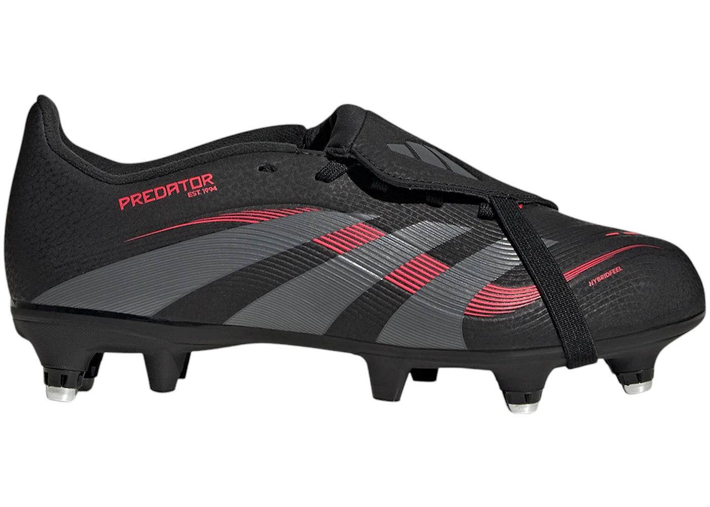 adidas Predator League Fold-Over Tongue SG Core Black Grey Four Lucid Red (GS)
