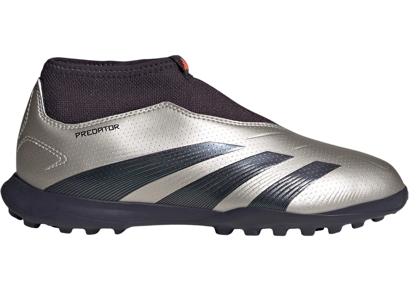 adidas Predator League Laceless Turf Platinum Metallic Aurora Black Turbo (GS)