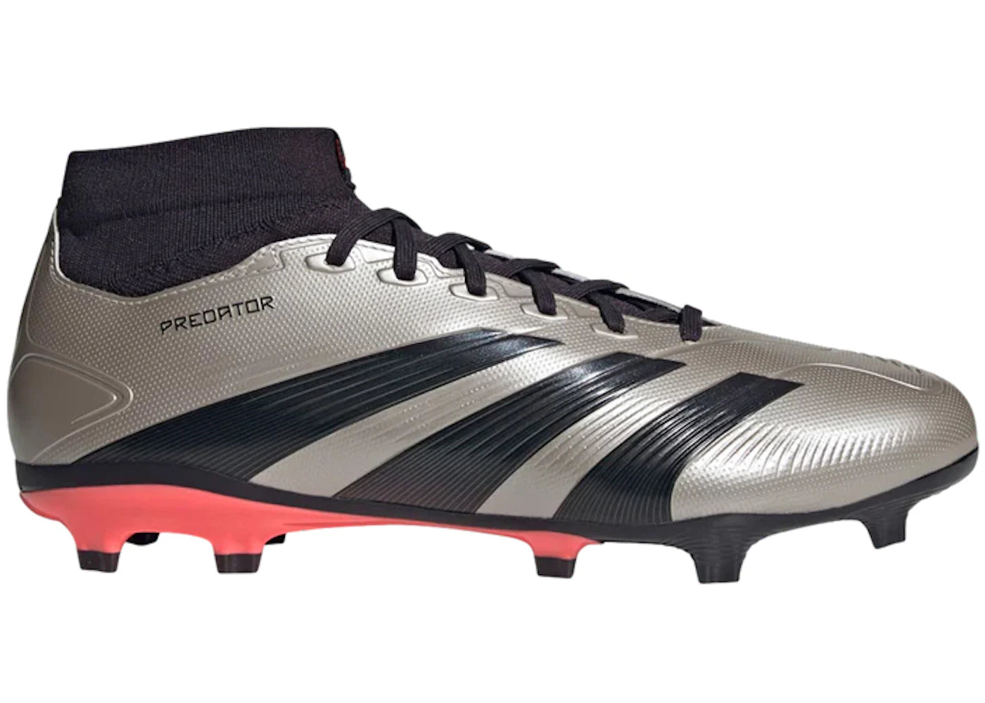 adidas Predator League Mid FG Platinum Metallic Aurora Black Turbo