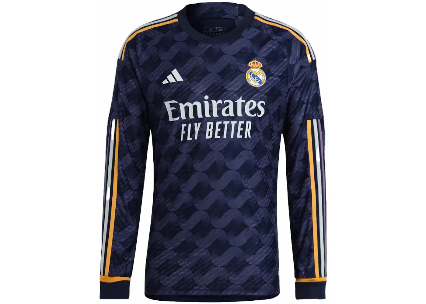 adidas Real Madrid 23/24 Long Sleeve Away Authentic Jersey Legend Ink
