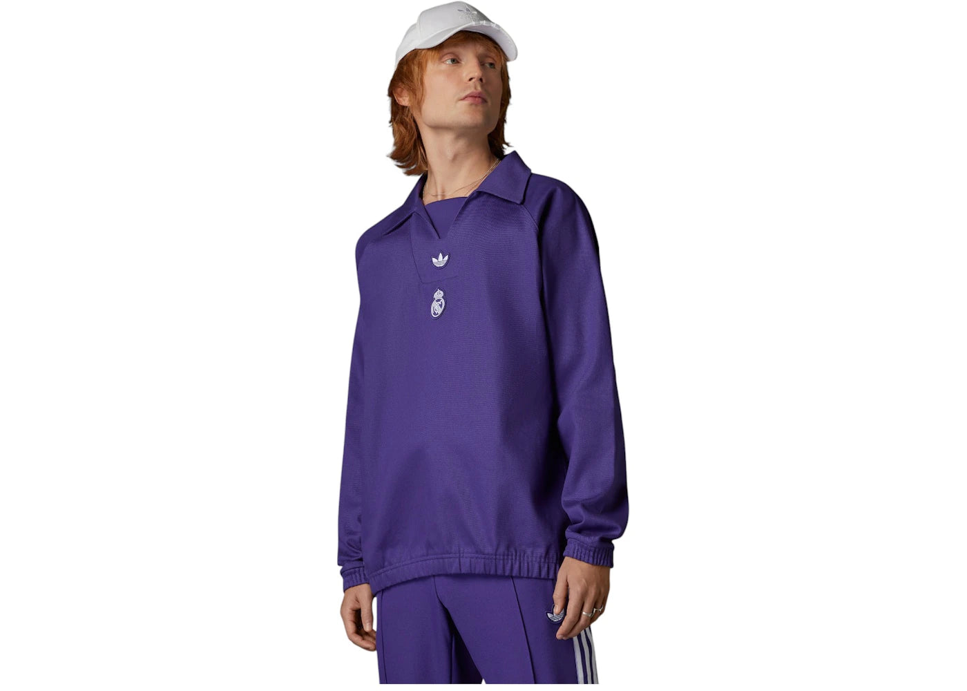 adidas Real Madrid Terrace Icons Drill Sweatshirt Purple