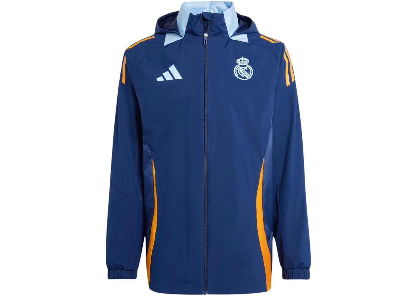 adidas Real Madrid Tiro 24 Competition All-Weather Jacket Team Navy Blue Crew Orange Glow Blue