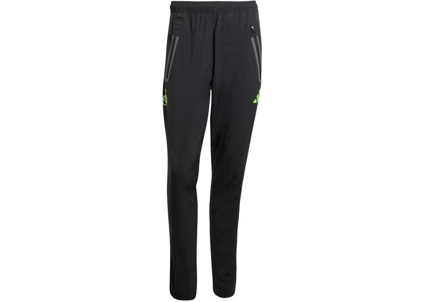 adidas Real Madrid Tiro 25 Pro Vis Tech Travel Pants Black Lucid Lemon