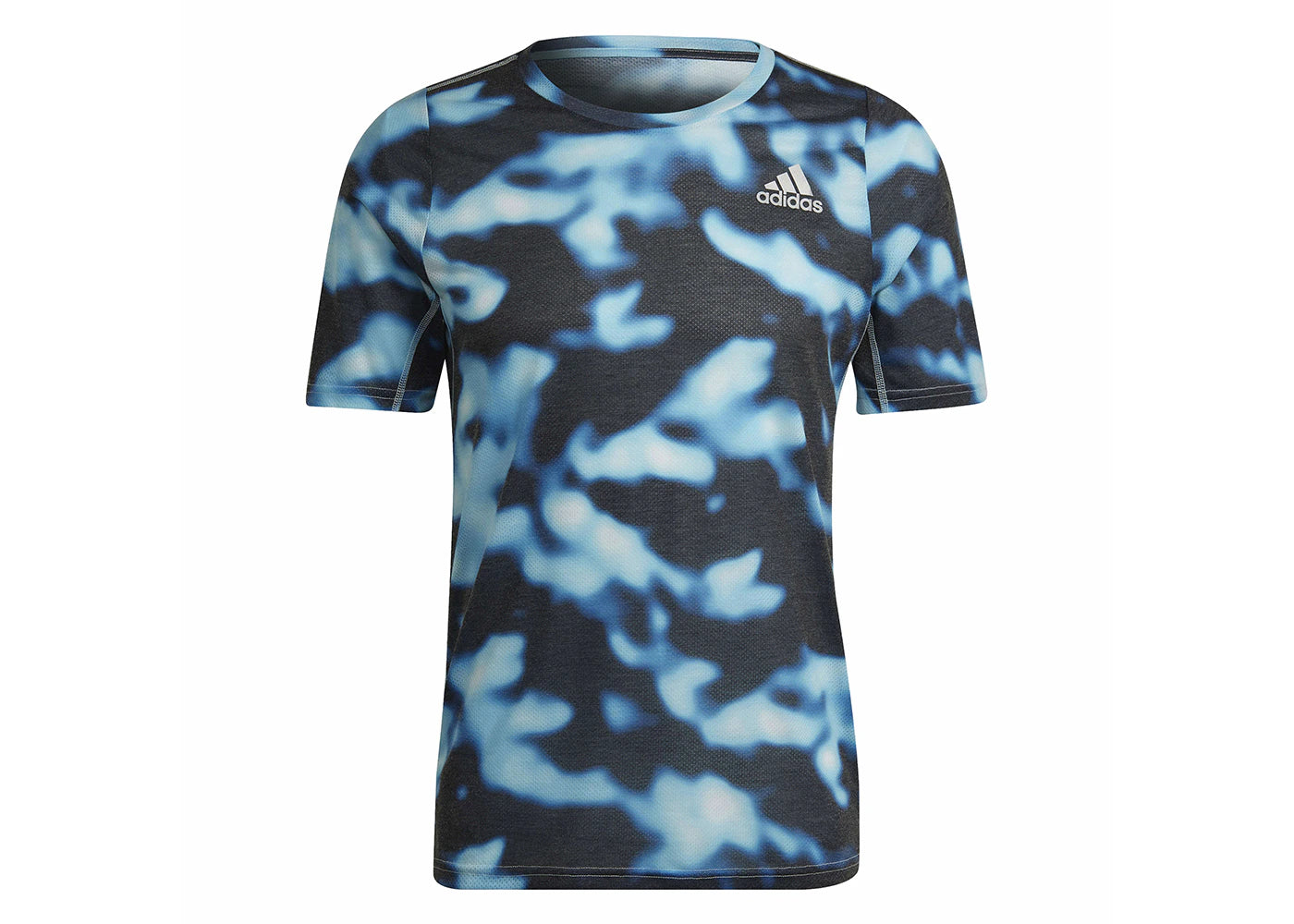 adidas Run Icons 3-Bar Allover Print Running Tee Multicolor/Almost Blue/Legend Ink