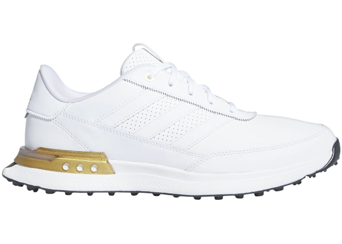 adidas S2G 24 Leather Spikeless Golf Cloud White Gold Metallic