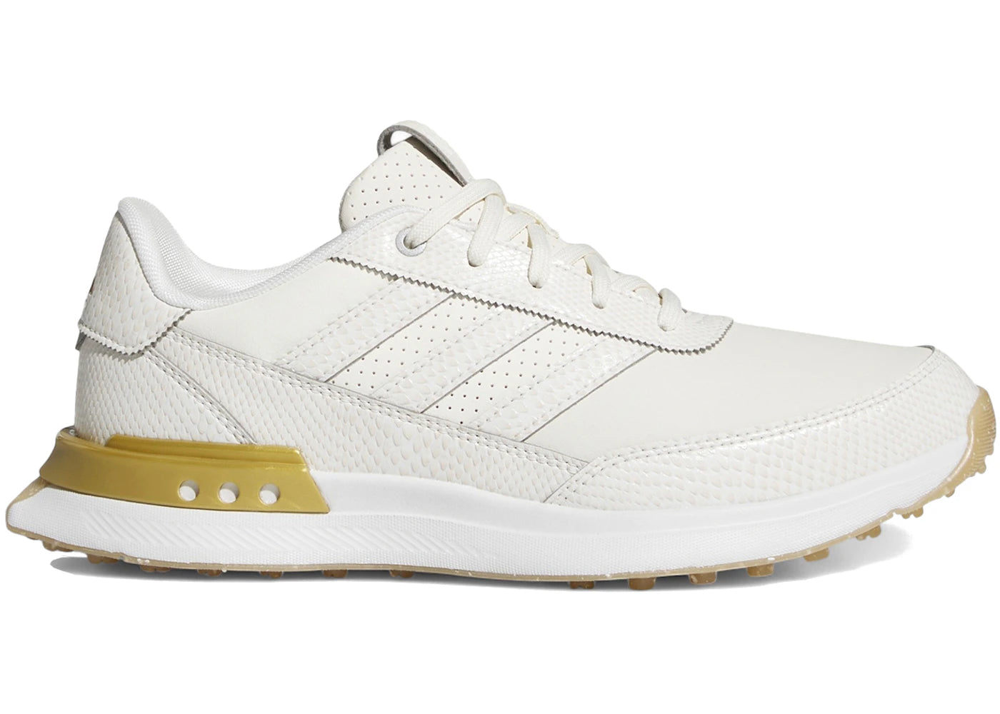 adidas S2G 24 Leather Spikeless Golf Off White Gold Metallic Gum (Women's)