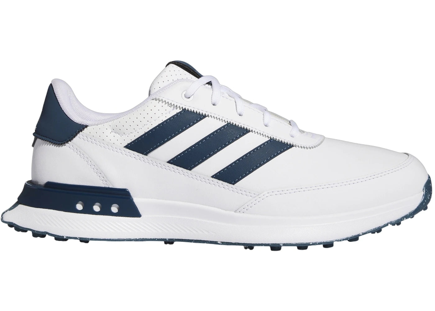 adidas S2G Spikeless Leather 24 Golf Cloud White Collegiate Navy Silver Metallic