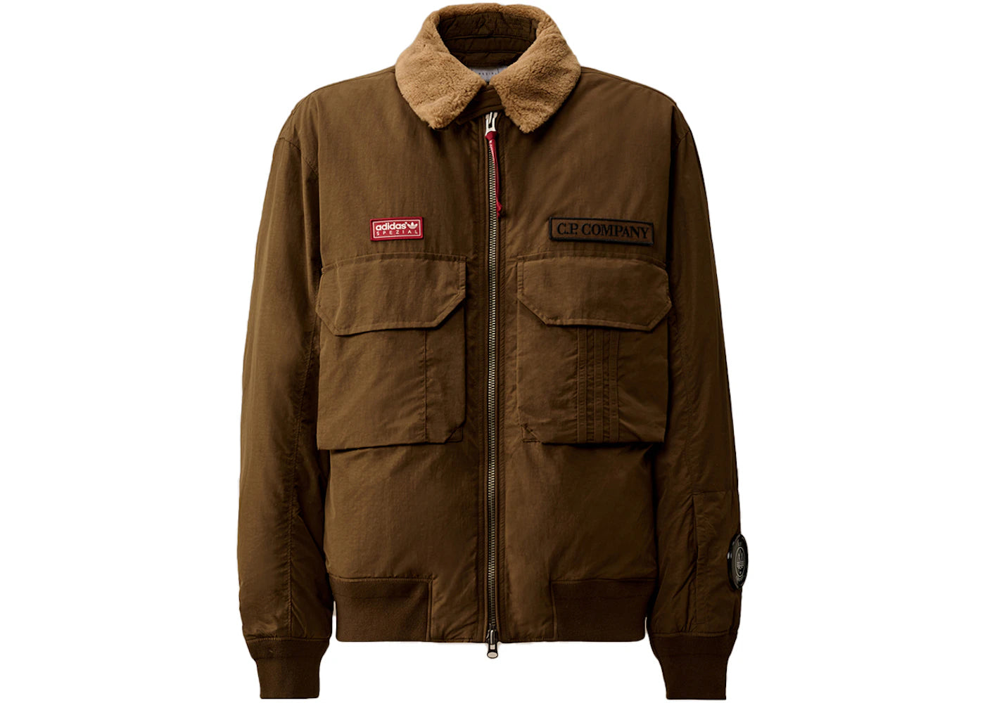 adidas SPZL x C.P. Company Flatt Nylon Flying Jacket Carafe Brown