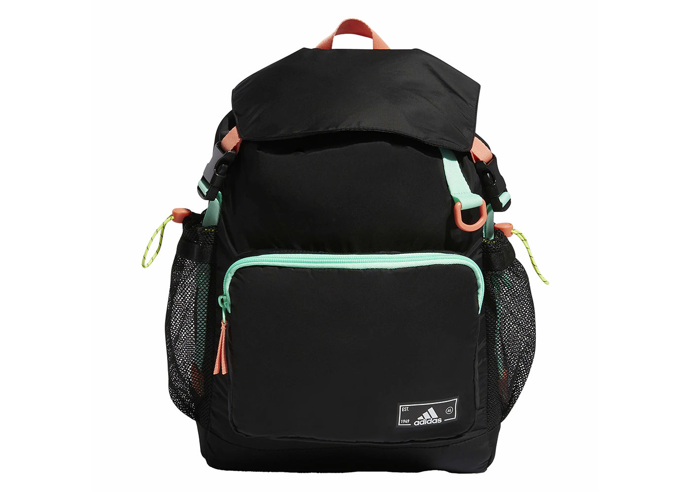 adidas Saturday Backpack Black/Vivid Mint/Coral