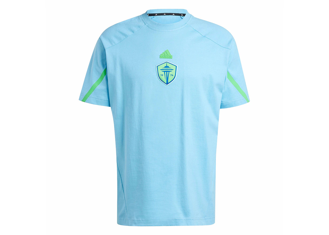 adidas Seattle Sounders FC Designed for Gameday Travel Tee Semi Blue Burst