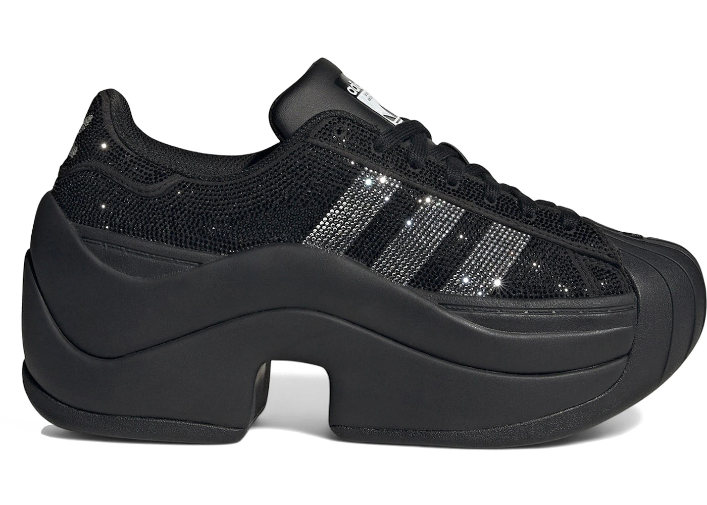 adidas Superstar Bold Rhinestone Black Silver (Women's)