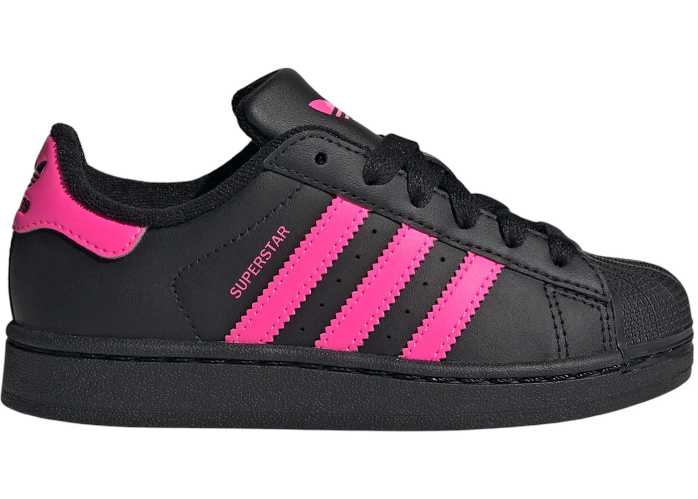 adidas Superstar II Core Black Lucid Pink (PS)
