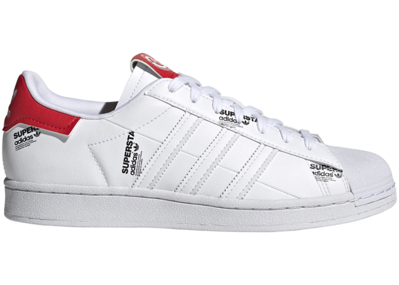 adidas Superstar Vivid Red Logo Print