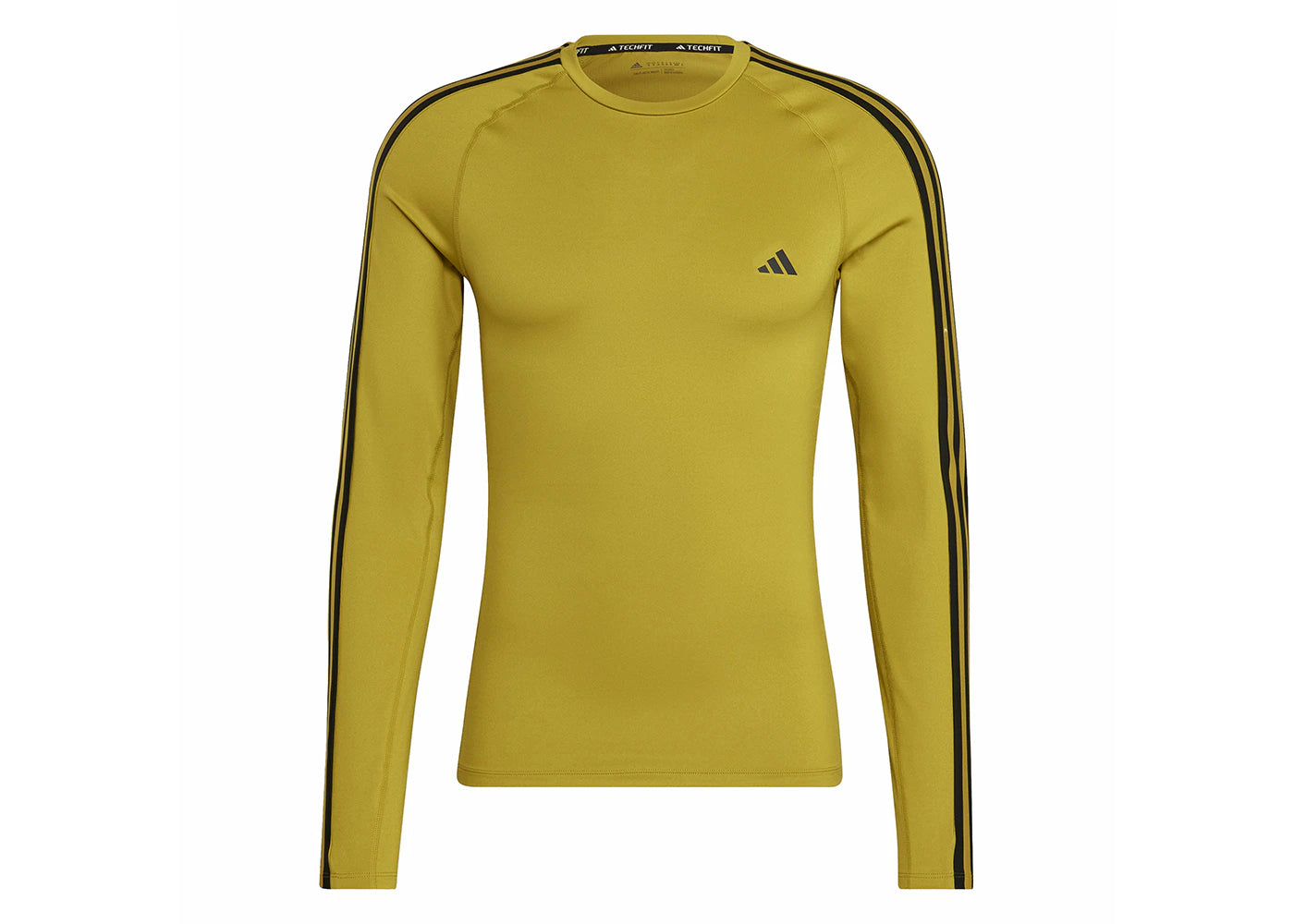 adidas Techfit 3-Stripes Training Long Sleeve Tee Pulse Olive