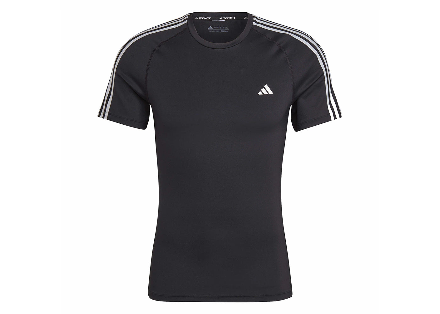 adidas Techfit 3-Stripes Training Tee Black