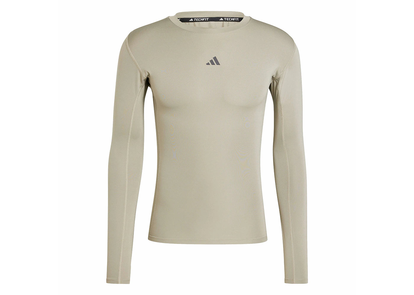 adidas Techfit Compression Training Long Sleeve Tee Silver Pebble