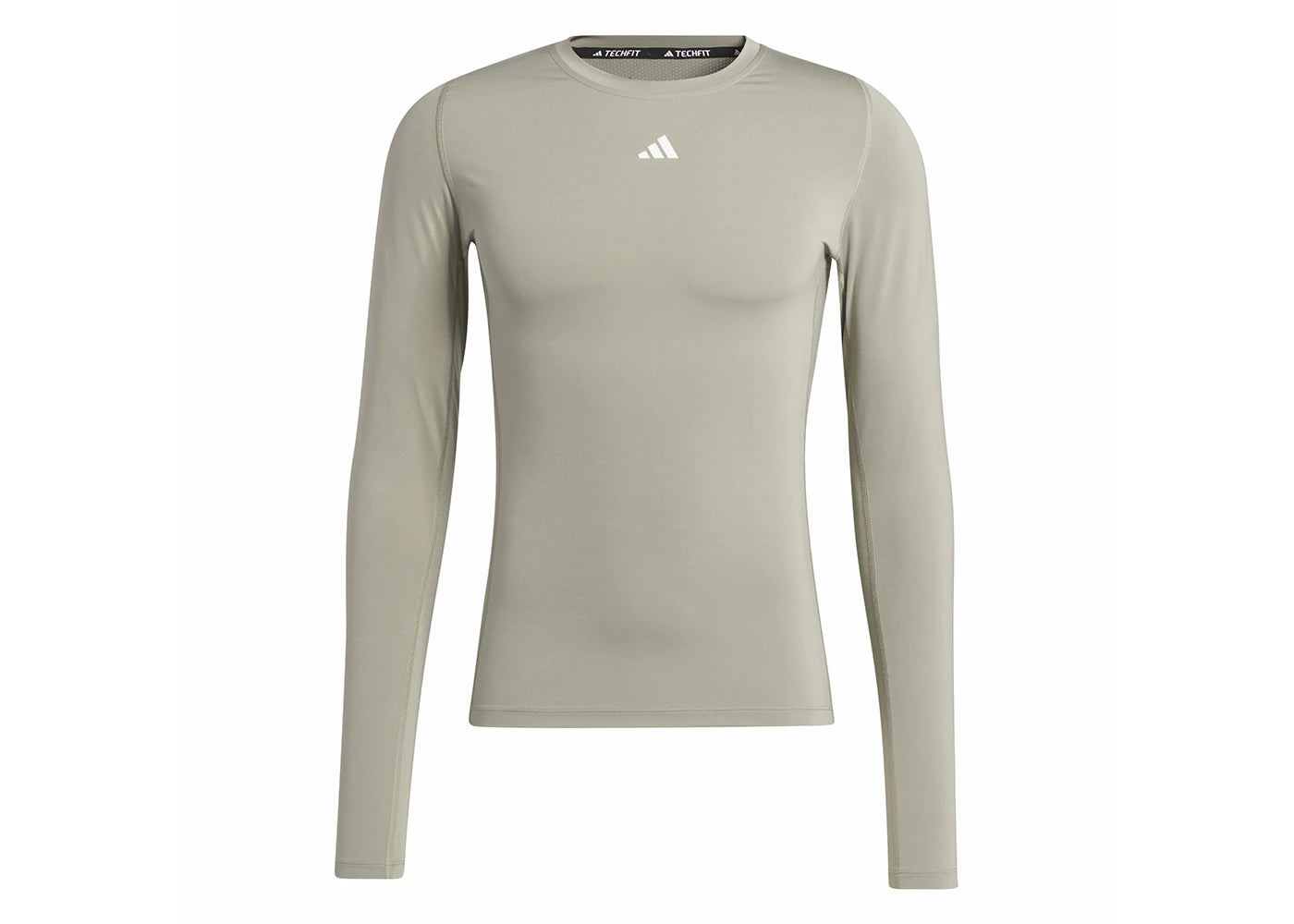 adidas Techfit Training Long Sleeve Tee Silver Pebble