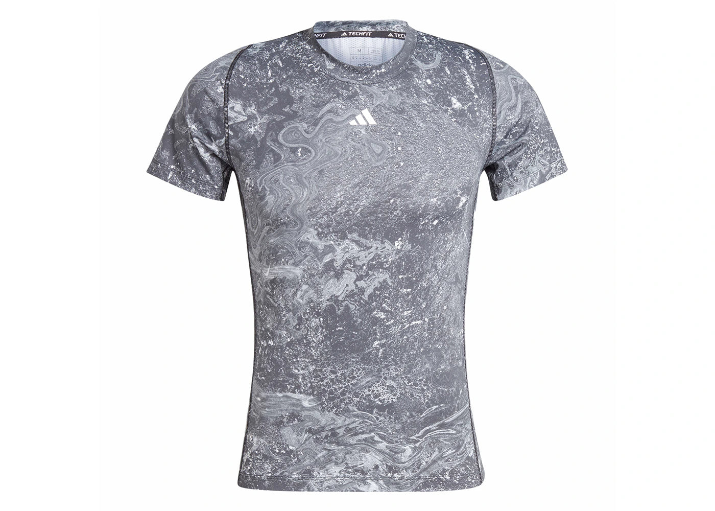 adidas Techfit Training Tee Black/Silver Pebble