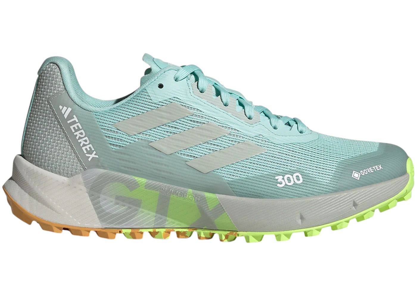 adidas Terrex Agravic Flow 2.0 Gore-Tex Trail Semi Flash Aqua Wonder Silver Lucid Lemon (Women's)