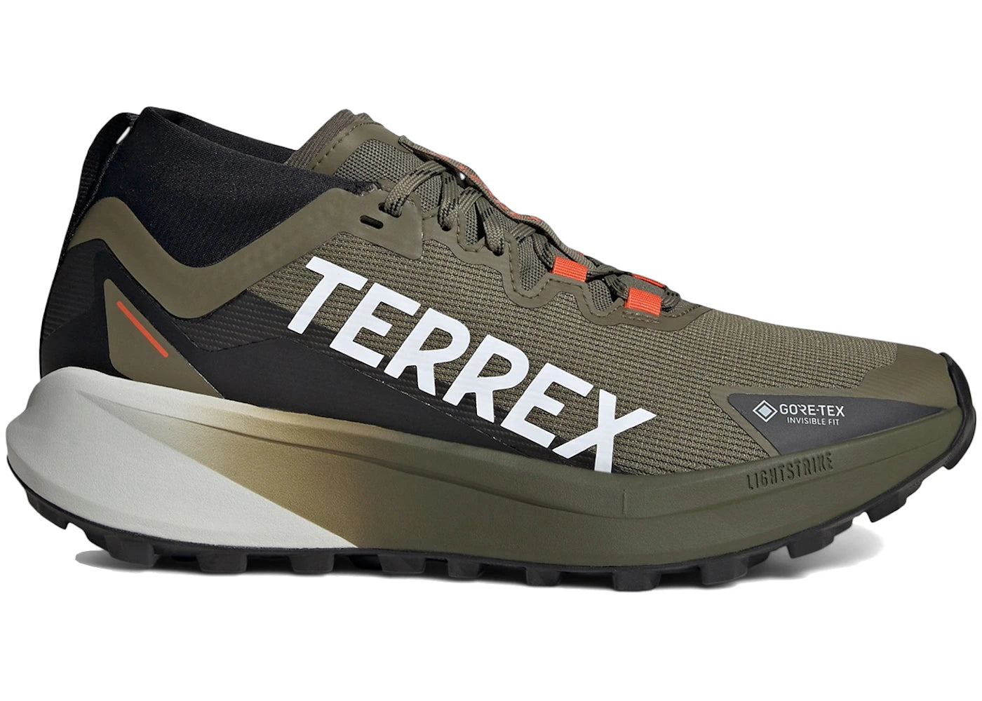 adidas Terrex Agravic Gore-Tex Trail Olive Strata Cloud White Semi Impact Orange